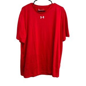 Under Armour Mens Loose Fit HeatGear T Shirt Red Sz XL